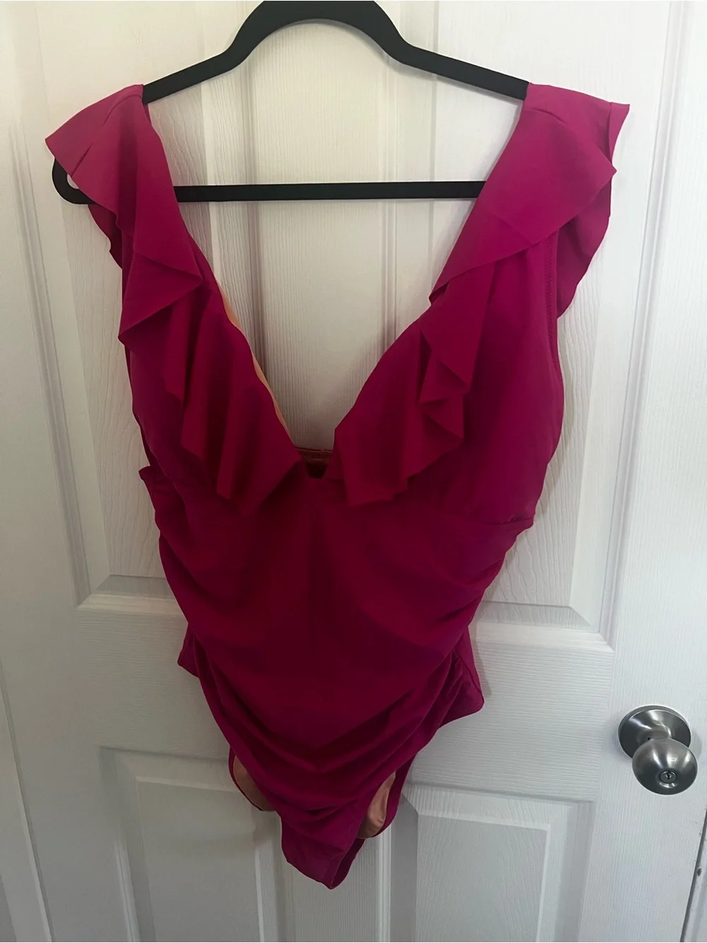 J.‎ Crew Magenta Ruffle One-Piece Swimsuit